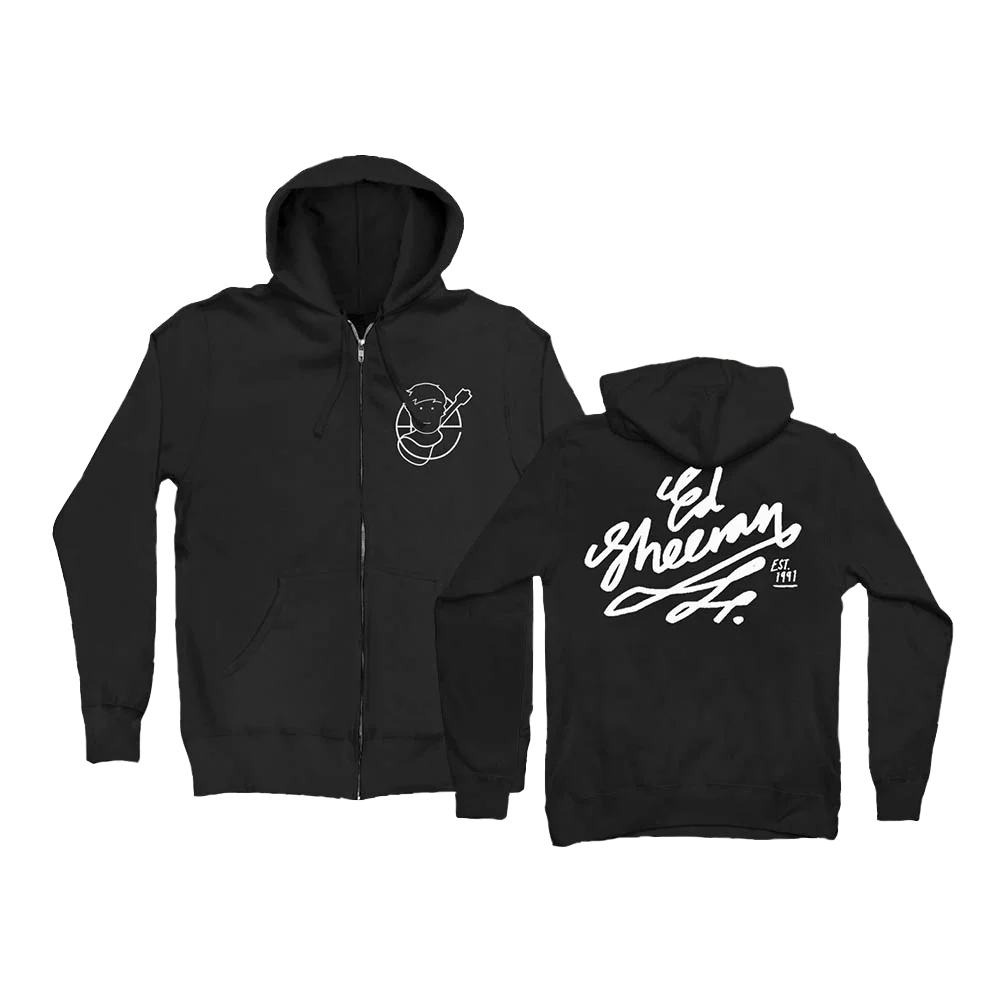 Signwriter Slim Fit Zip Hoodie Black